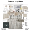NPD Furniture Millie Fabric Counter Stool in Canova Ivory (Set of 2)