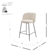 NPD Furniture Millie Fabric Counter Stool in Canova Ivory (Set of 2)