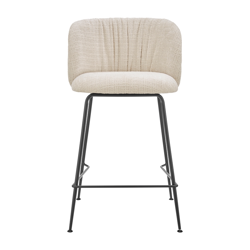 New Pacific Direct Millie Fabric Counter Stool in Canova Ivory (Set of 2)