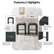 NPD Furniture Jovanka Faux Leather Counter Stool in Vintage Midnight