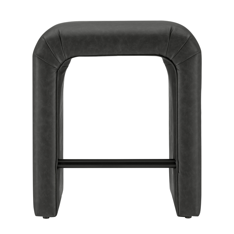 NPD Furniture Jovanka Faux Leather Counter Stool in Vintage Midnight