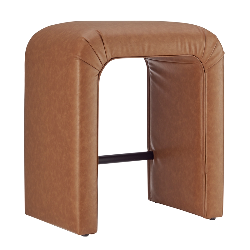 NPD Furniture Jovanka Faux Leather Counter Stool in Vintage Cider