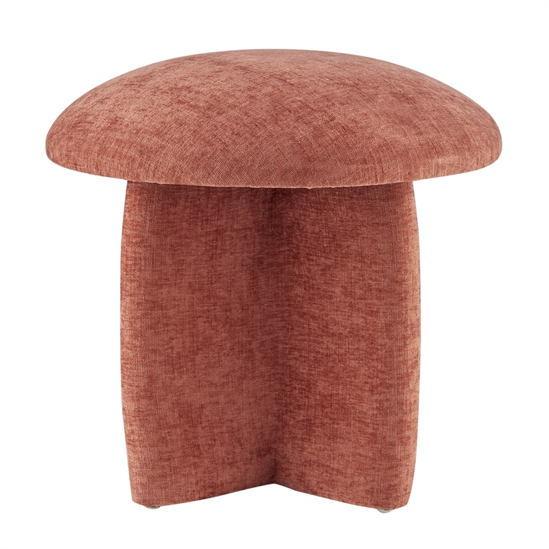 New Pacific Direct Cielo Fabric Ottoman in Millburry Coral