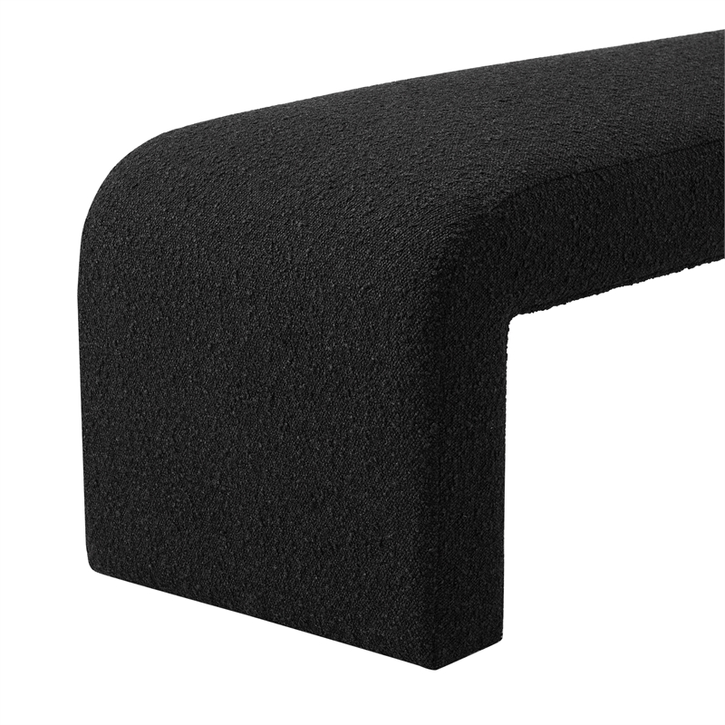 NPD Furniture Vioreen Modern Fabric Bench in Stanton Black