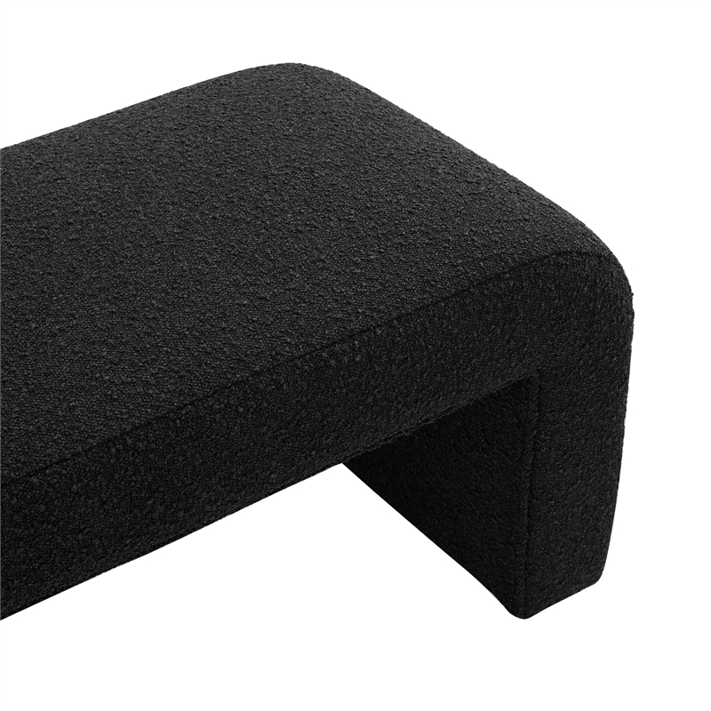NPD Furniture Vioreen Modern Fabric Bench in Stanton Black