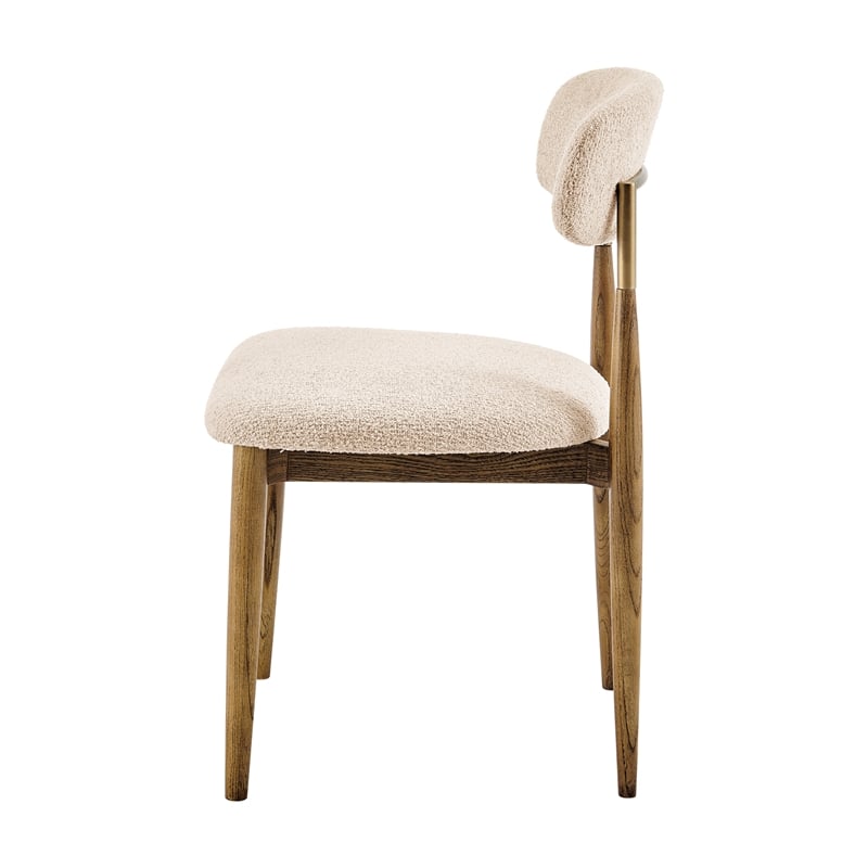 NPD Furniture Verna Fabric Dining Side Chair in Palladian Beige (Set of 2)