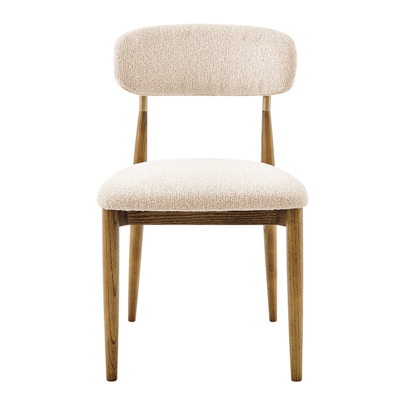 NPD Furniture Verna Fabric Dining Side Chair in Palladian Beige (Set of 2)