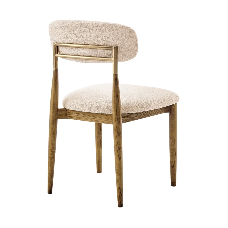 NPD Furniture Verna Fabric Dining Side Chair in Palladian Beige (Set of 2)