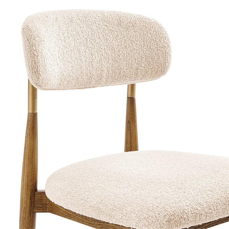 NPD Furniture Verna Fabric Dining Side Chair in Palladian Beige (Set of 2)