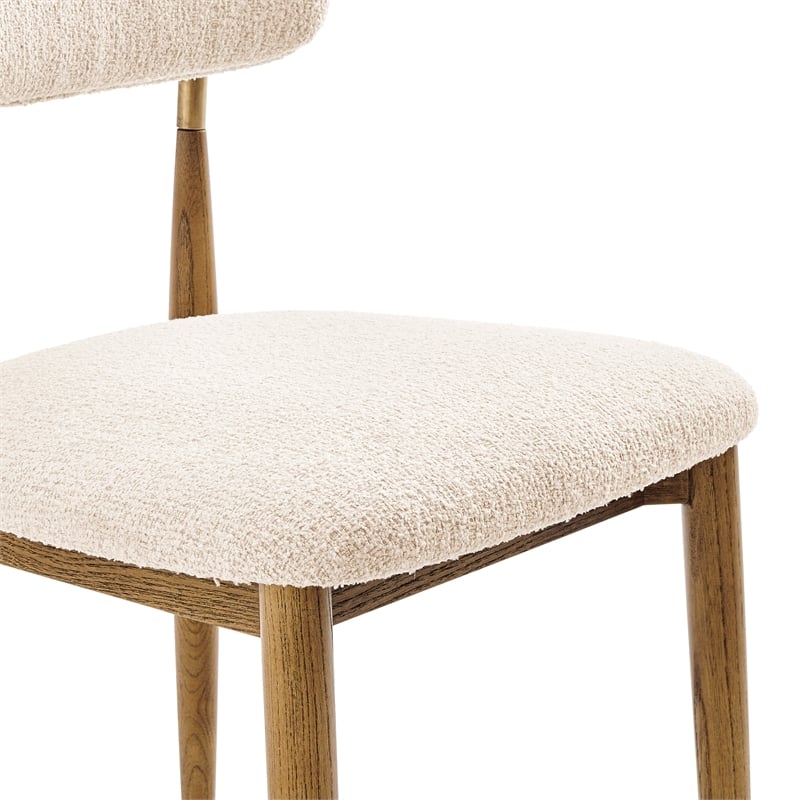 NPD Furniture Verna Fabric Dining Side Chair in Palladian Beige (Set of 2)