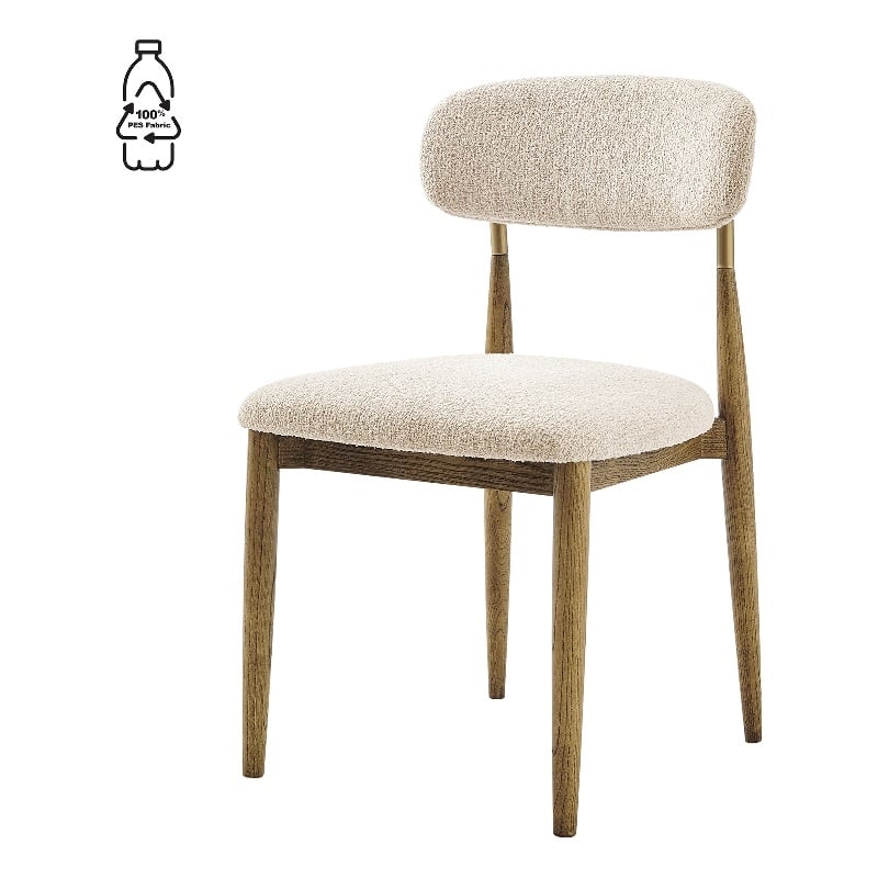 NPD Furniture Verna Fabric Dining Side Chair in Palladian Beige (Set of 2)