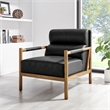 NPD Furniture Olsen Faux Leather Accent Arm Chair in Casa Black