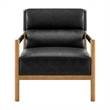 NPD Furniture Olsen Faux Leather Accent Arm Chair in Casa Black