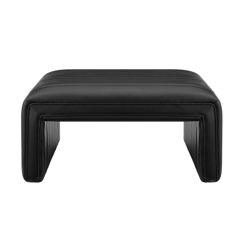 NPD Furniture Atkinson Faux Leather Coffee Table in Black