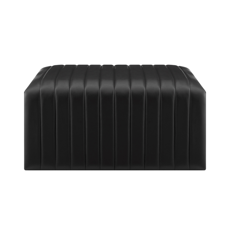 NPD Furniture Atkinson Faux Leather Coffee Table in Black