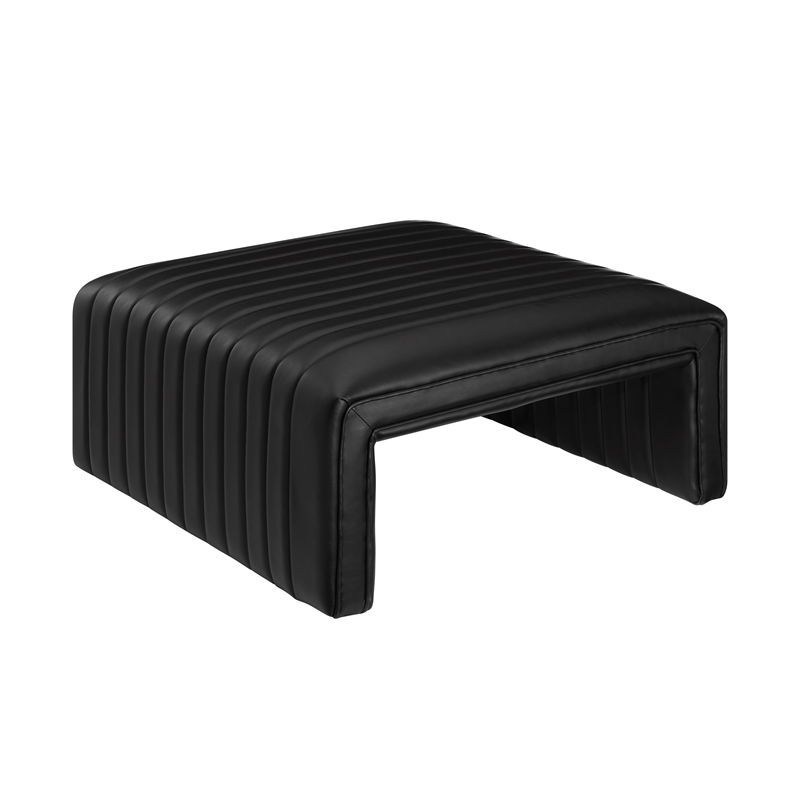 NPD Furniture Atkinson Faux Leather Coffee Table in Black