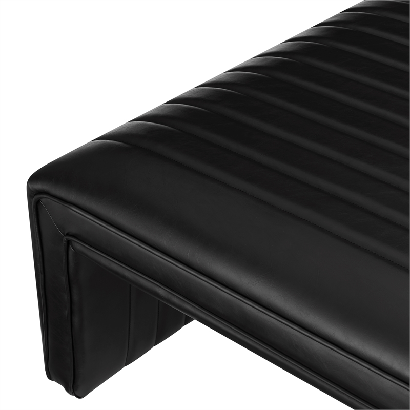 NPD Furniture Atkinson Faux Leather Coffee Table in Black