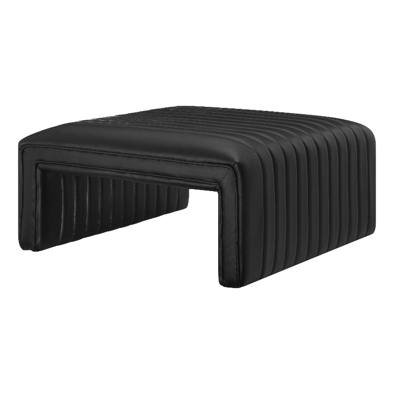 NPD Furniture Atkinson Faux Leather Coffee Table in Black