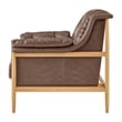 NPD Furniture Larry Faux Leather Tufted Accent Arm Chair in Casa Brown