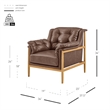 NPD Furniture Larry Faux Leather Tufted Accent Arm Chair in Casa Brown
