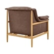 NPD Furniture Larry Faux Leather Tufted Accent Arm Chair in Casa Brown