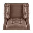 NPD Furniture Larry Faux Leather Tufted Accent Arm Chair in Casa Brown
