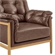 NPD Furniture Larry Faux Leather Tufted Accent Arm Chair in Casa Brown