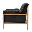 NPD Furniture Larry Faux Leather Tufted Accent Arm Chair in Casa Black