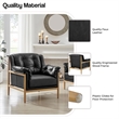 NPD Furniture Larry Faux Leather Tufted Accent Arm Chair in Casa Black