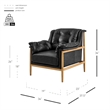 NPD Furniture Larry Faux Leather Tufted Accent Arm Chair in Casa Black