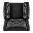 NPD Furniture Larry Faux Leather Tufted Accent Arm Chair in Casa Black