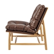 NPD Furniture Oswald Faux Leather Tufted Accent Chair in Casa Brown