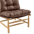 NPD Furniture Oswald Faux Leather Tufted Accent Chair in Casa Brown