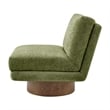 NPD Furniture Zenda Fabric Swivel Accent Chair w/ Wooden Base in Green