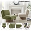 NPD Furniture Zenda Fabric Swivel Accent Chair w/ Wooden Base in Green