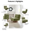 NPD Furniture Zenda Fabric Swivel Accent Chair w/ Wooden Base in Green