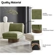 NPD Furniture Zenda Fabric Swivel Accent Chair w/ Wooden Base in Green