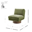 NPD Furniture Zenda Fabric Swivel Accent Chair w/ Wooden Base in Green