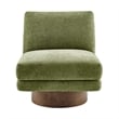 NPD Furniture Zenda Fabric Swivel Accent Chair w/ Wooden Base in Green
