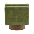 NPD Furniture Zenda Fabric Swivel Accent Chair w/ Wooden Base in Green