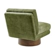 NPD Furniture Zenda Fabric Swivel Accent Chair w/ Wooden Base in Green
