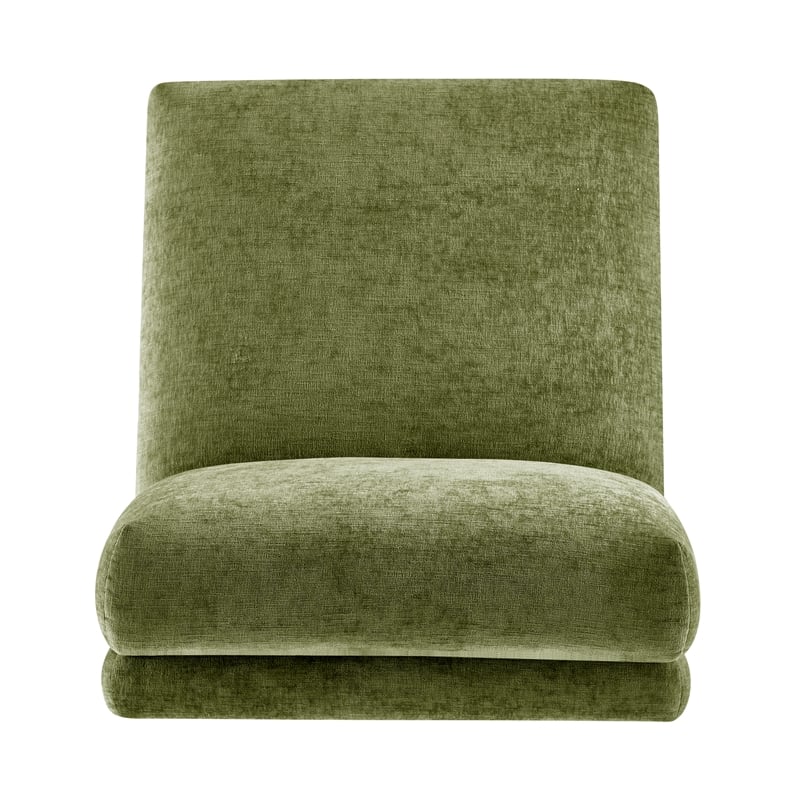 NPD Furniture Zenda Fabric Swivel Accent Chair w/ Wooden Base in Green