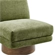NPD Furniture Zenda Fabric Swivel Accent Chair w/ Wooden Base in Green