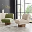 NPD Furniture Zenda Fabric Swivel Accent Chair w/ Wooden Base in Green