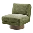 NPD Furniture Zenda Fabric Swivel Accent Chair w/ Wooden Base in Green