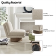 NPD Furniture Zenda Fabric Swivel Accent Chair w/ Wooden Base in Beige