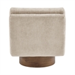 NPD Furniture Zenda Fabric Swivel Accent Chair w/ Wooden Base in Beige