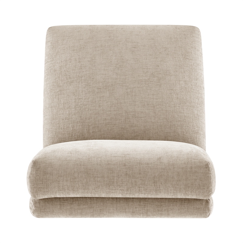 NPD Furniture Zenda Fabric Swivel Accent Chair w/ Wooden Base in Beige