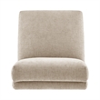NPD Furniture Zenda Fabric Swivel Accent Chair w/ Wooden Base in Beige