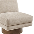 NPD Furniture Zenda Fabric Swivel Accent Chair w/ Wooden Base in Beige